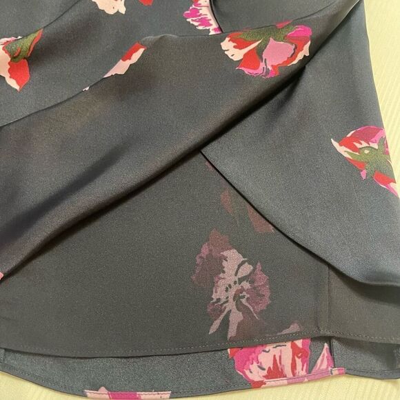JOIE Alphina Front Drape Floral Print Knee Length Skirt Size 2 - Picture 7 of 10